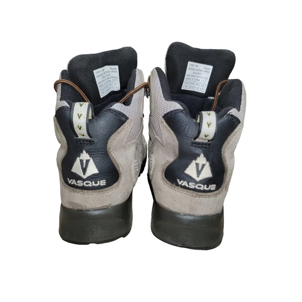 Vasque Breeze Waterproof Hiking Boots Youth Size 6 M Gray Leather Trail Shoes